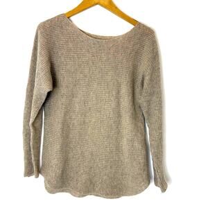 Vince - Light Brown Cashmere Loose Knit Boat Neck Lightweight Sweater - M